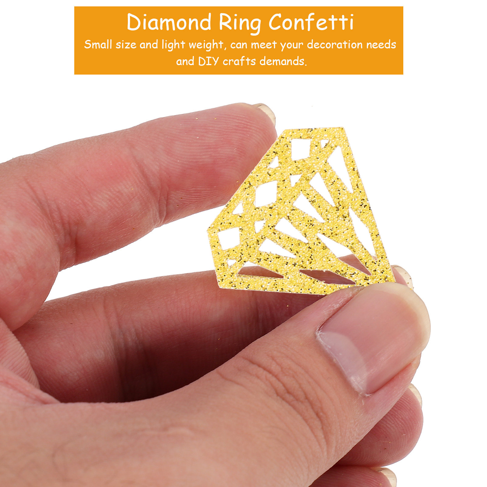 Papercraft Supply Confetti - 300Pcs Engagement Ring Confetti Hollow Diamond