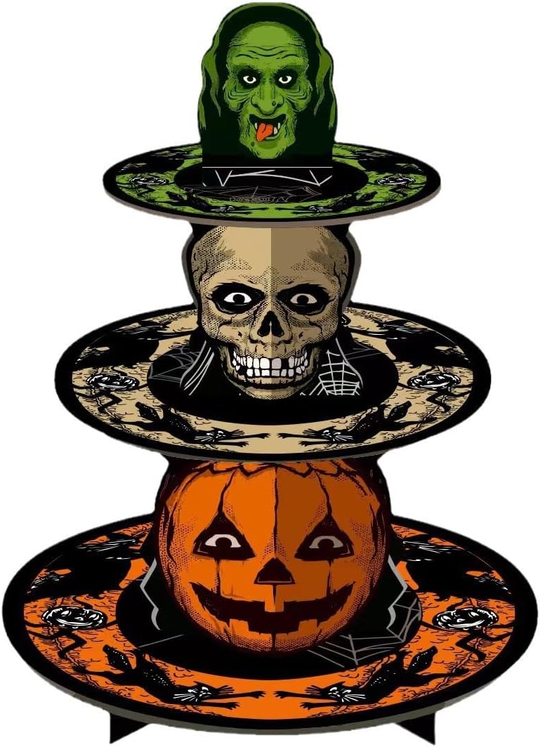 Cupcake Stand Tier - Halloween Cupcake Stand 3 Tier Paper