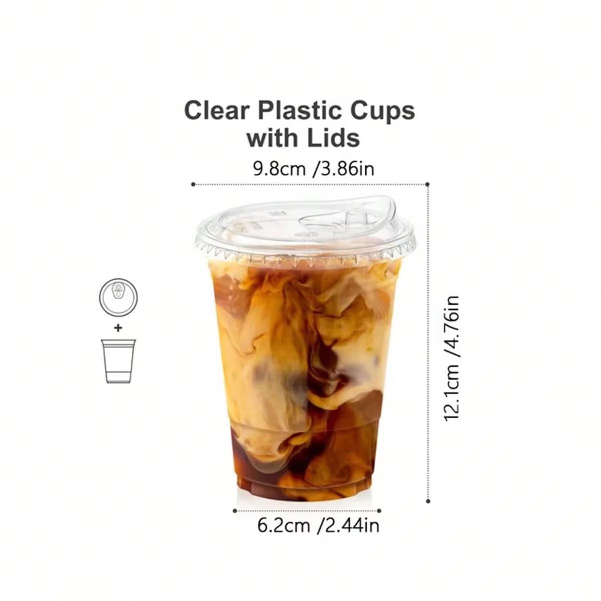 Disposable Coffee Cups, Cold D - Plastic Cup 50Pcs ulasan dan harga