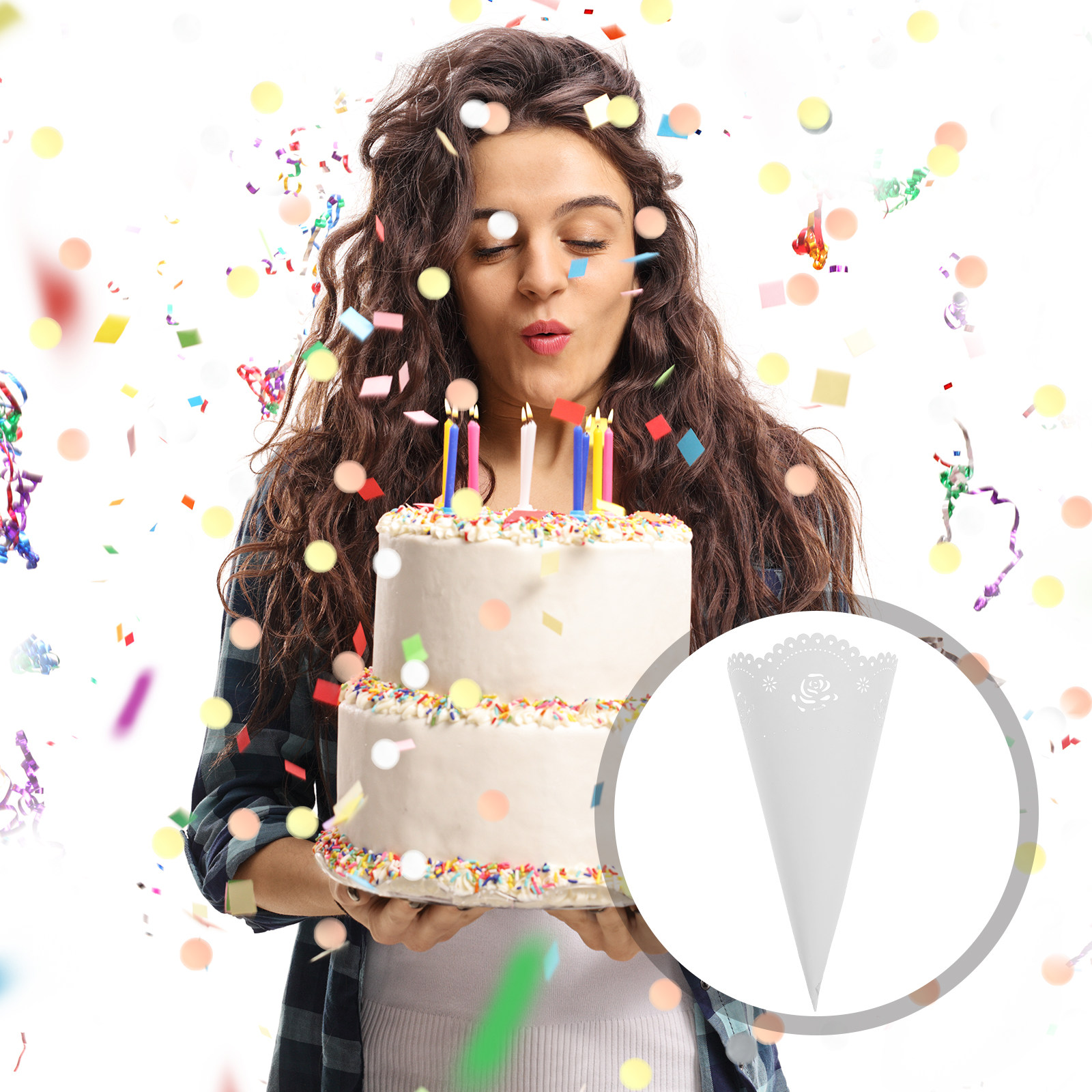 20Pcs Paper Confetti Cones Wed - Papercraft Supply Confetti ulasan dan harga