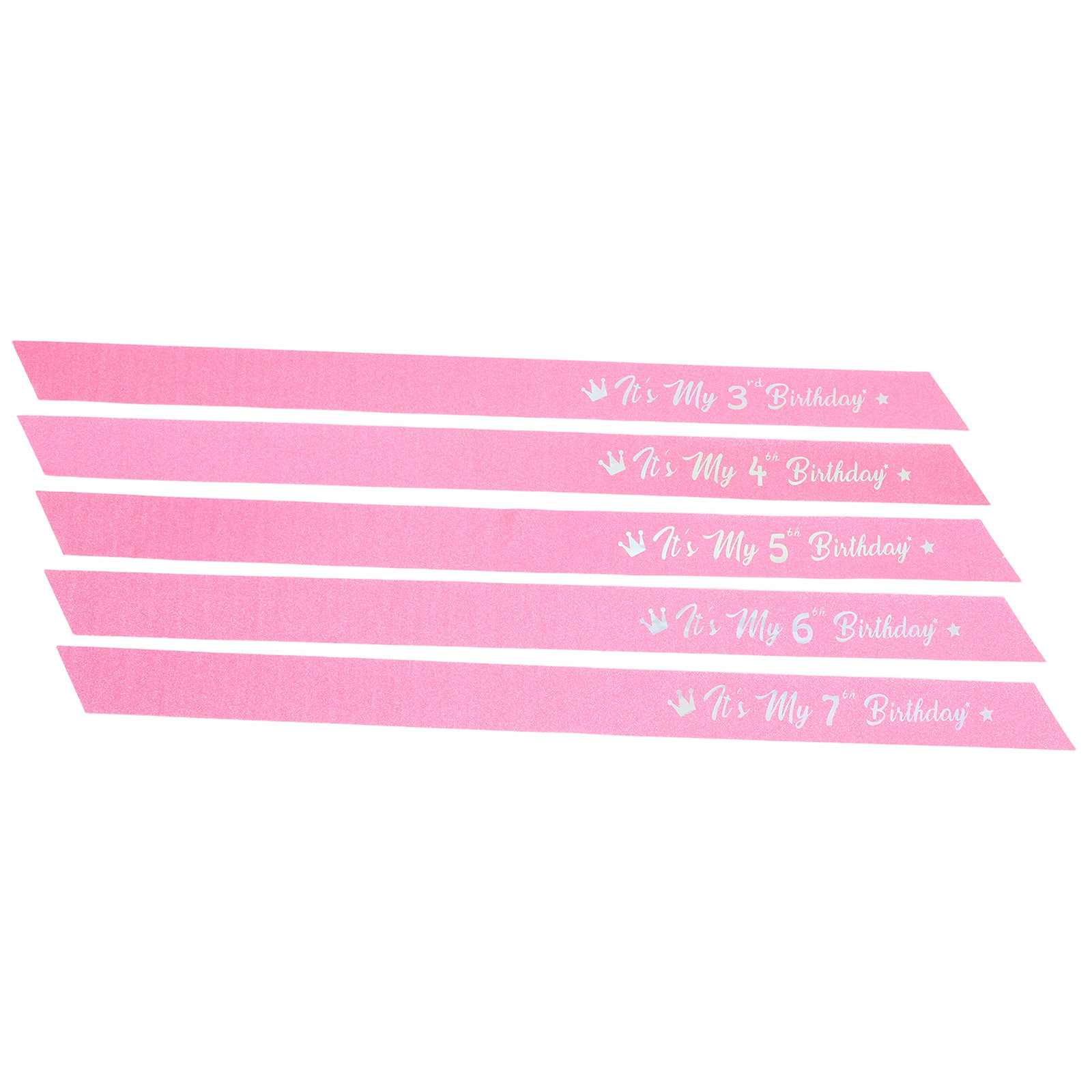 Pink Glitter Birthday Sash 5 P - Birthday Sash Glitter ulasan dan harga