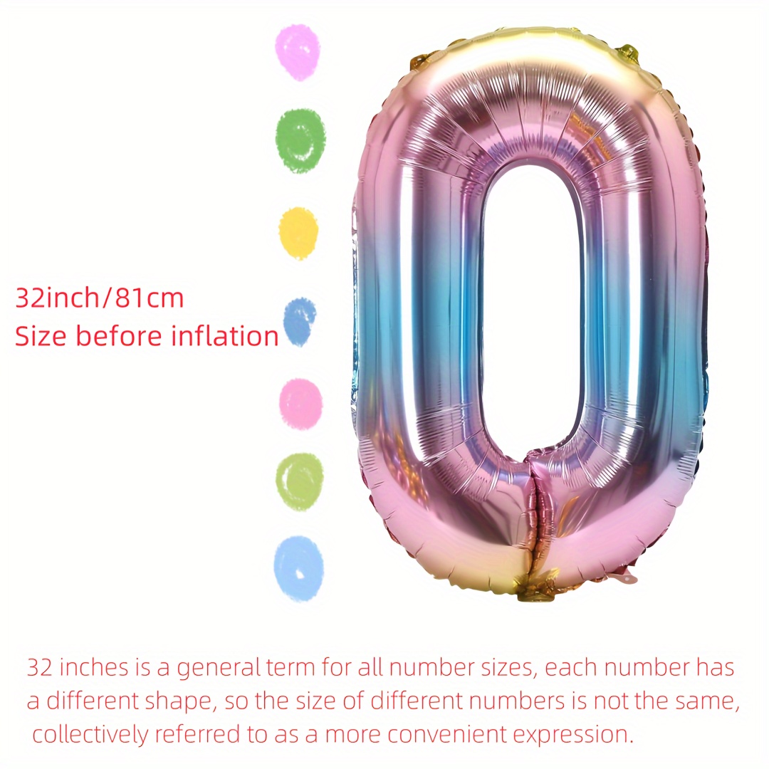 32inch Rainbow Gradient Number - Balloon Pump Hand ulasan dan harga