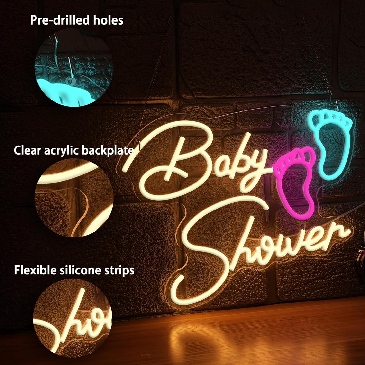 Baby Shower Neon Sign Oh Baby  - Neon Sign Party ulasan dan harga