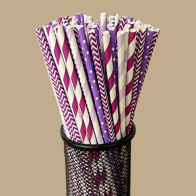 100 disposable biodegradable s - Paper Straw Color ulasan dan harga