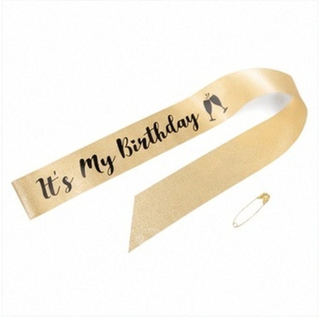 1Pcs Birthday Party Sash Glitt - Birthday Sash Glitter ulasan dan harga