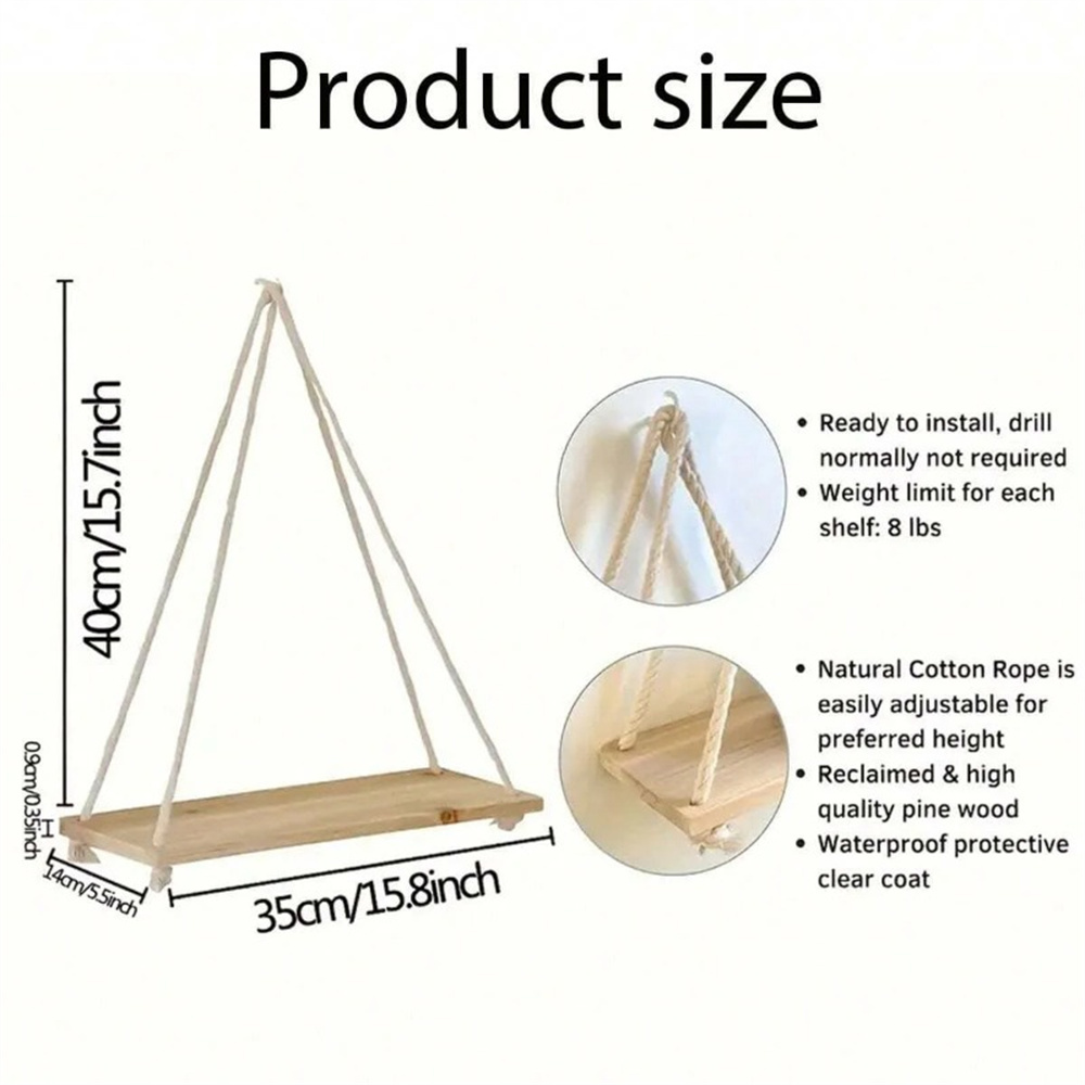 1Set Wood Hanging Shelves Swin - Flower Wall Panel ulasan dan harga