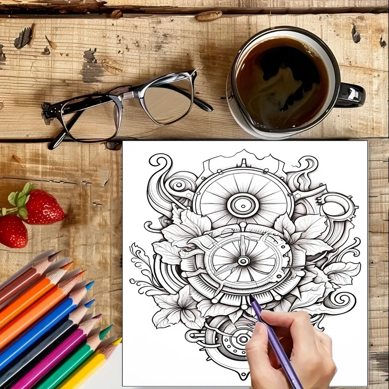 Coloring Book Steampunk Flower - Supply Event ulasan dan harga