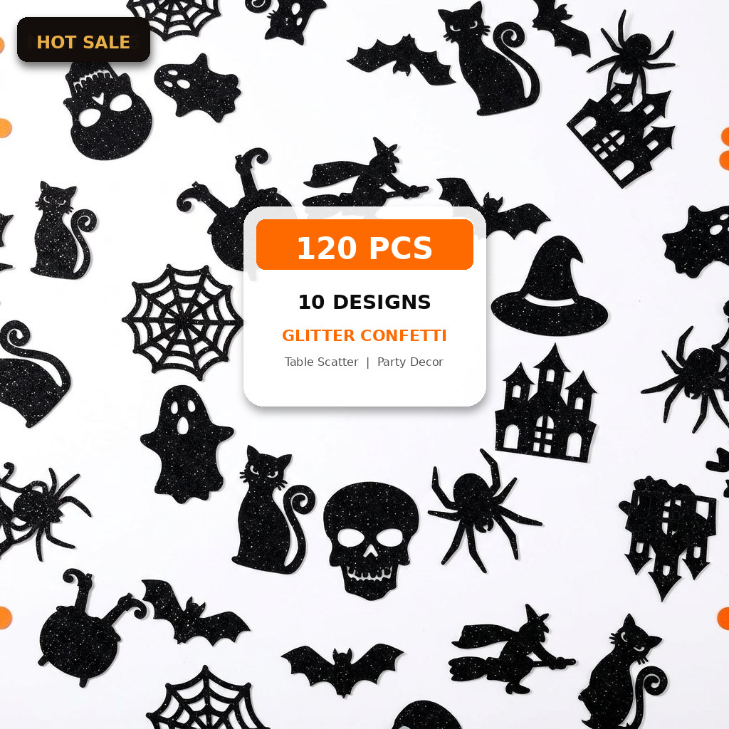 Halloween Confetti 120Pcs Glit - Papercraft Supply Confetti ulasan dan harga