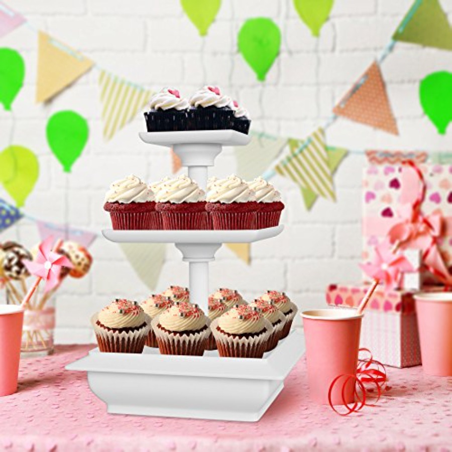 3-Tier Cupcake Stand - Square  - Cupcake Stand Tier ulasan dan harga
